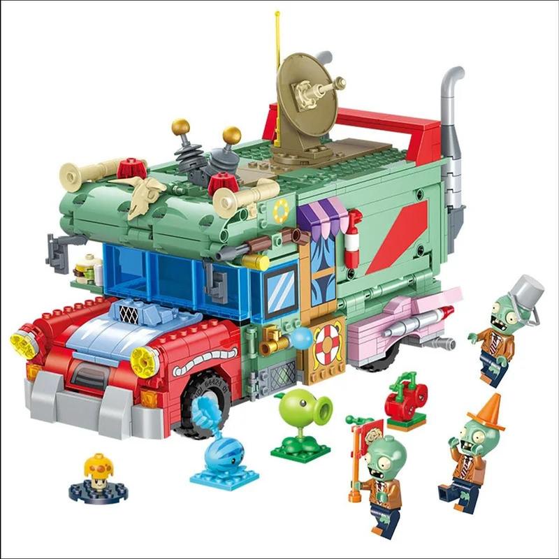 Plants vs Zombies Carro 933 Peças Bloco de Montar Brinquedo - Gudi